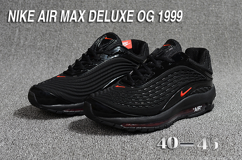 Nike Air Max Deluxe OG 1999 All Black Red Shoes